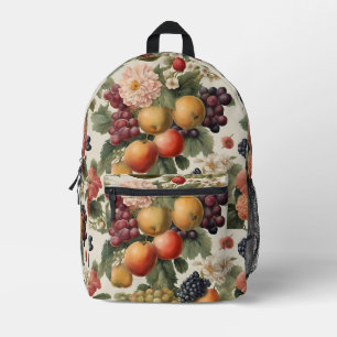 Mooie vruchten en bloemen in Franse stijl Print Bedrukte Rugzak