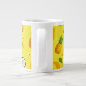 Mooie vruchten patroon geel grote koffiekop (Achterkant)