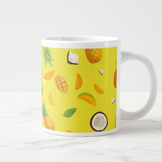 Mooie vruchten patroon geel grote koffiekop (Rechts)