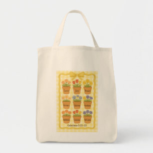 Mooie vruchten van de Geest gele bloempotten Tote Bag