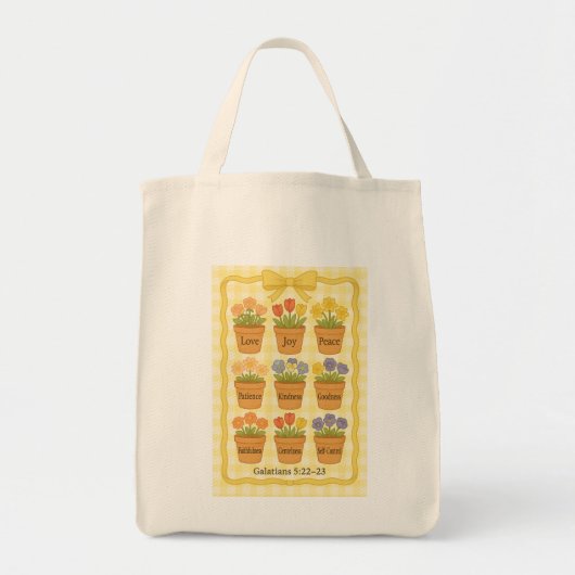 Mooie vruchten van de Geest gele bloempotten Tote Bag (Voorkant)