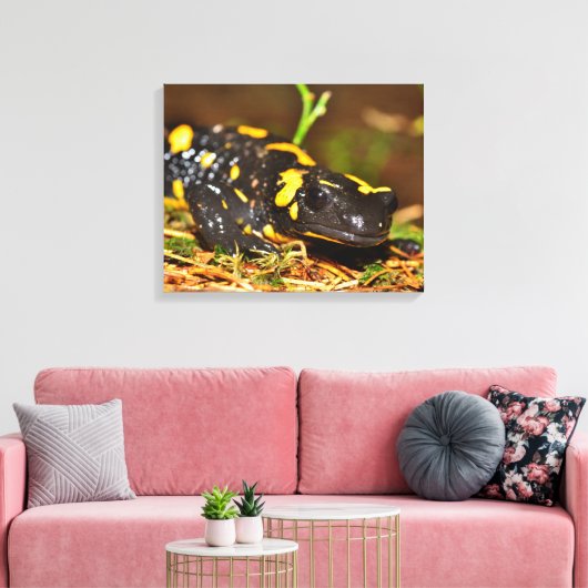 Mooie vuursalamander canvas afdruk (Insitu (Woonkamer))
