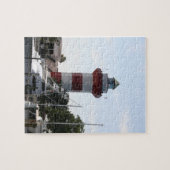 Mooie vuurtoren en marina legpuzzel (Horizontaal)