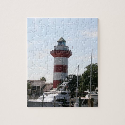 Mooie vuurtoren en marina legpuzzel (Verticaal)