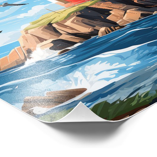 Mooie vuurtoren foto afdruk (Hoek)