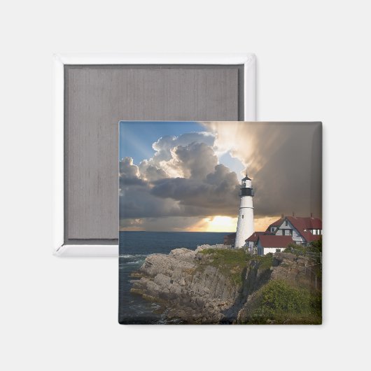 Mooie vuurtoren over de oceaanmagneet magneet (Voorkant / Achterkant)