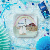 Mooie vuurtoren papieren bordje (Feest)