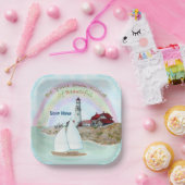 Mooie vuurtoren papieren bordje (Feest)