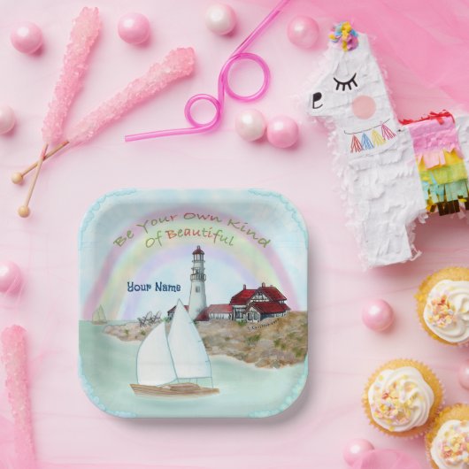 Mooie vuurtoren papieren bordje (Feest)