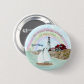 Mooie Vuurtoren Ronde Button 5,7 Cm (Voorkant /achterkant)