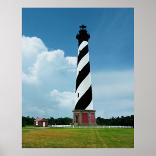 Mooie vuurtoren van Cape Hatteras Buitenbanken NC Poster