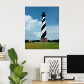Mooie vuurtoren van Cape Hatteras Buitenbanken NC Poster (Thuiskantoor)