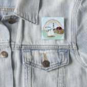 Mooie vuurtoren vierkante button 5,1 cm (In situ)