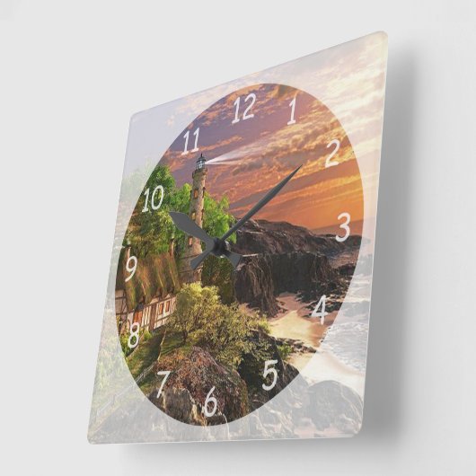 Mooie vuurtoren vierkante klok (Hoek)