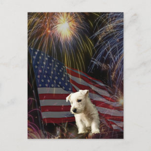 Mooie vuurwerkviering - Westie Design Briefkaart