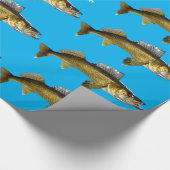 Mooie Walleye op blauw Cadeaupapier (Hoek)