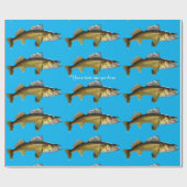 Mooie Walleye op blauw Cadeaupapier (Vlak)