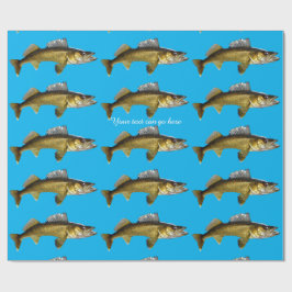 Mooie Walleye op blauw Cadeaupapier