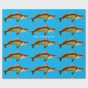 Mooie Walleye op blauw Cadeaupapier