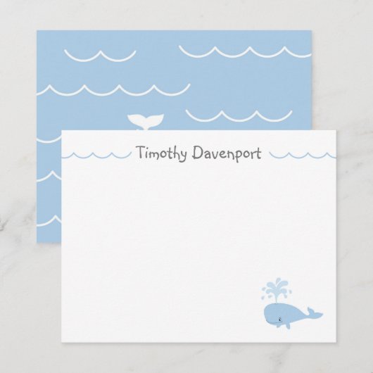 Mooie walvis kaart notitiekaartje (Voorkant / Achterkant)