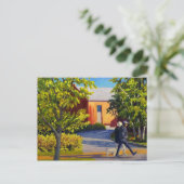 Mooie wandeling door het park op Zonovergoten Dag Briefkaart (Staand voorkant)