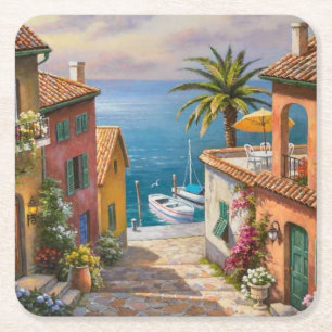 Mooie wandeling naar het Zee Fine Art Kartonnen Onderzetters