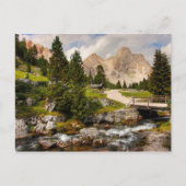 Mooie wandelvloeren, bomen en bergen briefkaart (Voorkant)