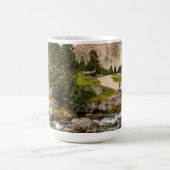 Mooie wandelvloeren, bomen en bergen koffiemok (Center)