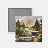 Mooie wandelvloeren, bomen en bergen magneet (Voorkant / Achterkant)