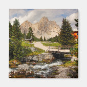 Mooie wandelvloeren, bomen en bergen magneet (Voorkant)