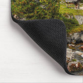 Mooie wandelvloeren, bomen en bergen muismat (Hoek)