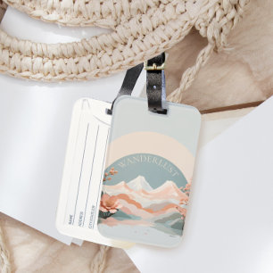 Mooie Wanderlust Mountain Landscape Travel Bagagelabel