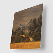 Mooie wandklok met een paardenbrein (Hoek)