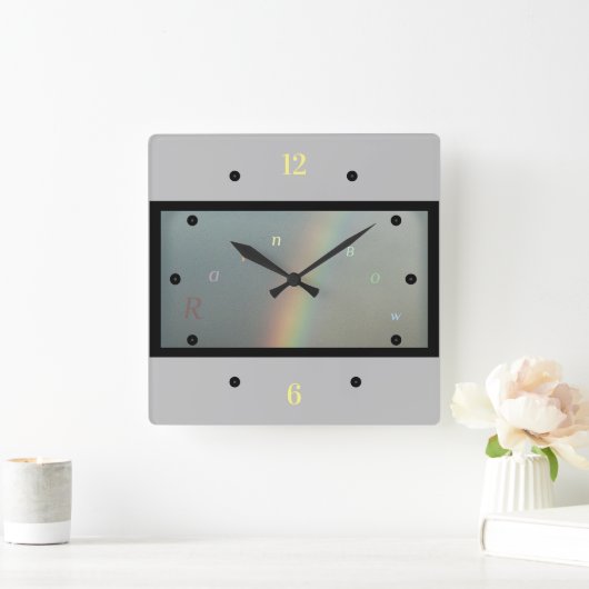 Mooie wandklok - Regenboog (Huis)