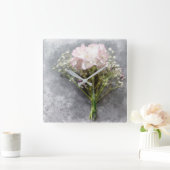 Mooie wandklok - Roze chrysanthemum (Huis)