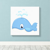 Mooie wandkunst met een walvis canvas afdruk (Insitu (Houten vloer))