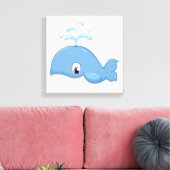 Mooie wandkunst met een walvis canvas afdruk (Insitu (Woonkamer))