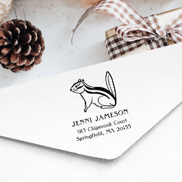 Mooie Wangzijdige Adres Stempel met Eekhoorn Motie