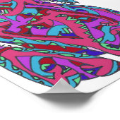 Mooie warme abstracte complexe kunst van RRW Poster (Hoek)