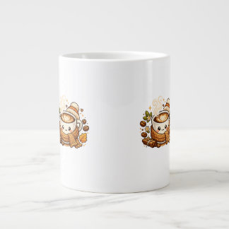 Mooie warme cappuccino koffiemok grote koffiekop
