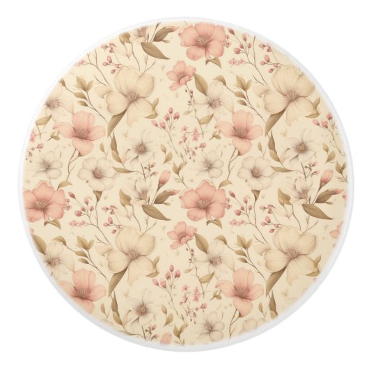 Mooie warme gloed butterscotch kleur keramische knop (Voorkant)