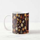 Mooie warme herfstbladeren koffiemok (Links)