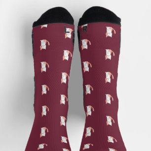 Mooie warme kat burgundy sokken