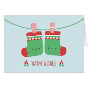 Mooie warme wensen Kerstsokken kerstkaart