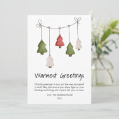 Mooie Warmste Groeten Kerstkaart Plat (Staand voorkant)