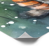 Mooie wasberen in de regen poster (Hoek)