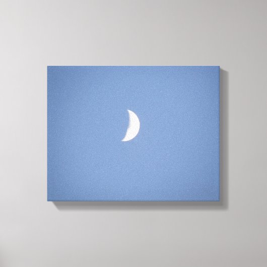 Mooie Wasgroeiende Halvemaan in Daglicht Canvas Afdruk (Voorkant)