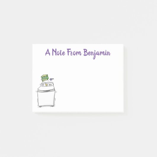 Mooie wasmachine wasgoed cartoonillustratie post-it® notes (Voorkant)