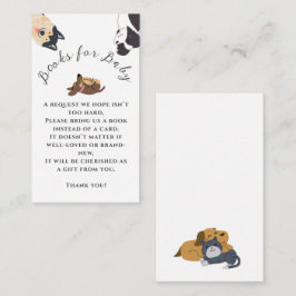 Mooie Watercolor Honden Boeken Voor Baby Shower Informatiekaartje