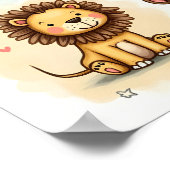 Mooie watercolor safari dierendoodles poster (Hoek)